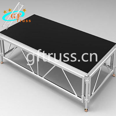 इनडोर Plexiglass पोर्टेबल एल्यूमीनियम पुलिंदा स्टेज 1.22 * 1.22M
