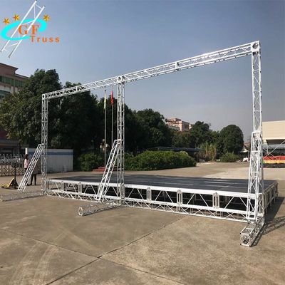 4 * 4 फीट 4 * 8 फीट एल्यूमिनियम पोर्टेबल स्टेज प्लेटफार्म सभी इलाके ऊंचाई समायोज्य Adjust