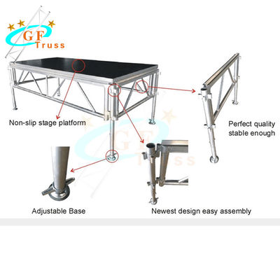 18mm प्लाईवुड वेडिंग एल्यूमिनियम स्टेज प्लेटफार्म 500KGS/sq.m